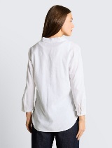Bluza od mješavine lana - Bijela_5163886