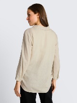 Bluza od mješavine lana - Bež_2153591