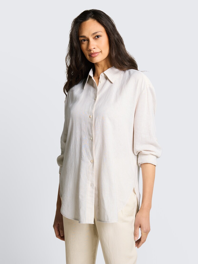 Bluza od mješavine lana - Uzorak/višebojna_6971551