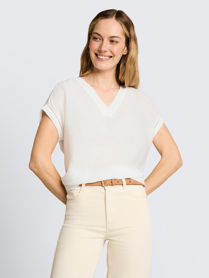 Jednobojna bluza - Bijela-1051077-10315-14