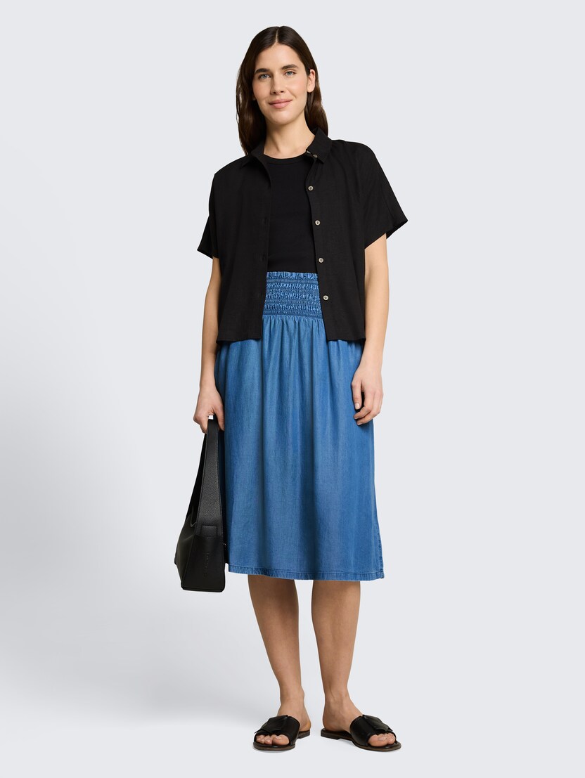 Suknja od tencel tkanine - Plava-1051269-10112-14