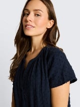 Haljina od muslin tkanine - Plava_5837924