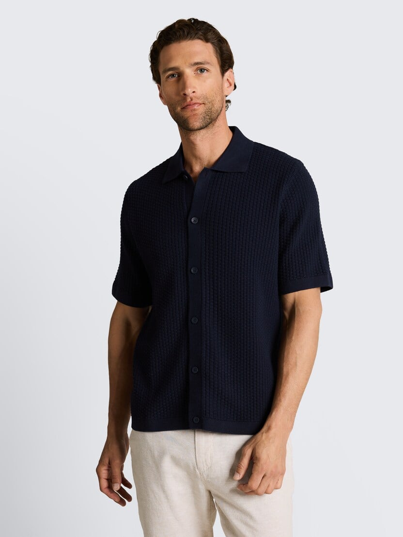 Pletena polo majica - Plava-1050757-10668-14