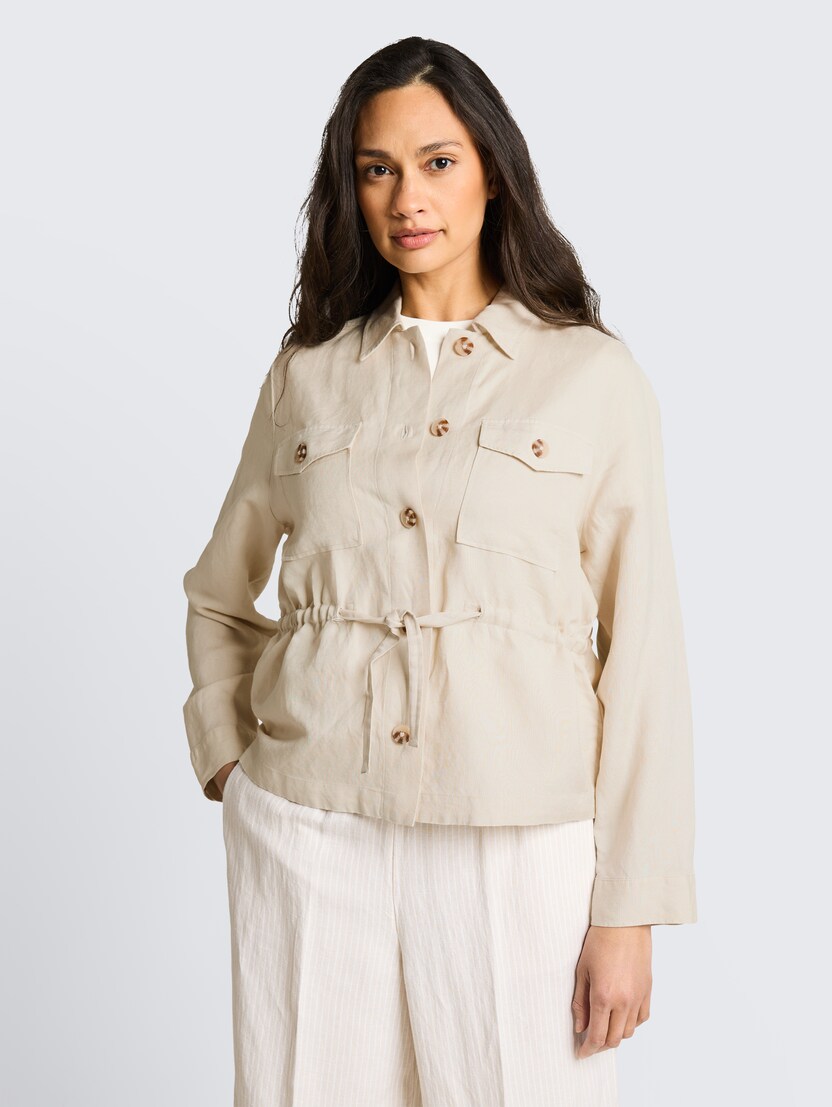 Sako od mješavine lana - Bež_7718335