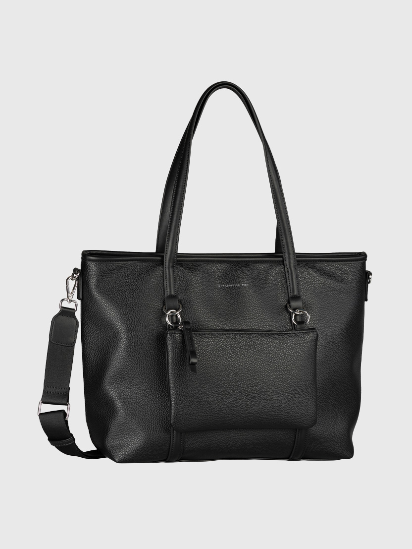 Geantă shopper Jamila cu fermoar - Negru-012173-BLACK-16