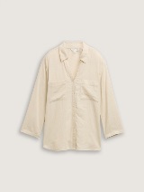 Bluză din amestec de in - Bej_5451307