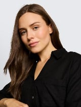 Bluză din amestec de in - Negru_4445583