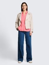 Bluza od mešavine lana - Roze_4715656