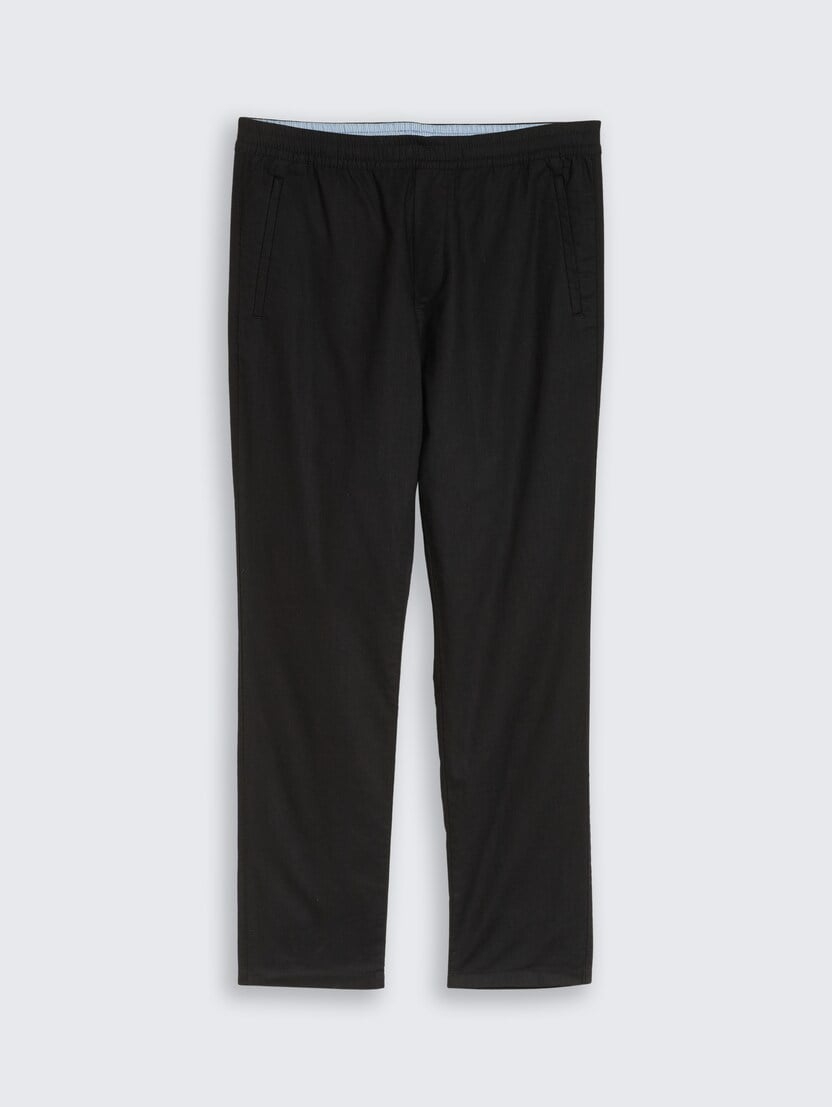 Pantaloni din bumbac şi in - Negru-1049624-29999-16