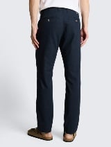Pantaloni din bumbac şi in - Albastru_665355
