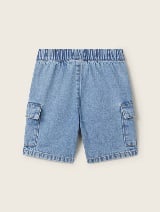 Pantaloni scurţi cargo din denim - Albastru_4718019