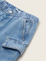 Pantaloni scurţi cargo din denim - Albastru_4718019