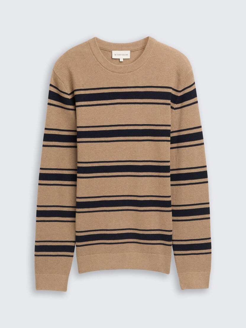 Pulover tricotat în dungi - Model/Mai multe culori_2028170