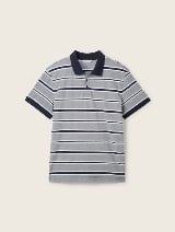 Tricou polo în dungi - Albastru_9655121