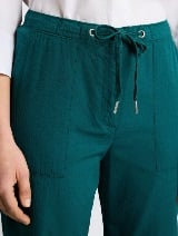 Kilote pantalone od prugastog I naboranog  materijala - Zelena_3932849