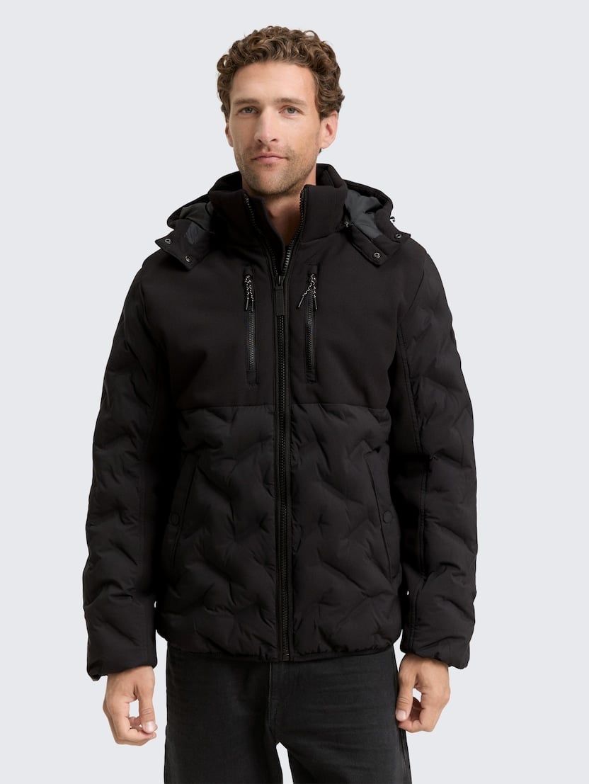 Hibridna jakna s kapuljačom - Crna_9854428