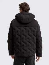 Jachetă hibrid matlasată cu glugă - Negru_9854428