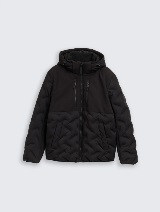 Jachetă hibrid matlasată cu glugă - Negru_9854428