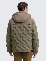 Jachetă hibrid matlasată cu glugă - Verde_2135448