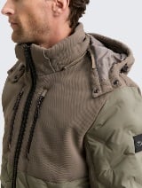 Jachetă hibrid matlasată cu glugă - Verde_2135448