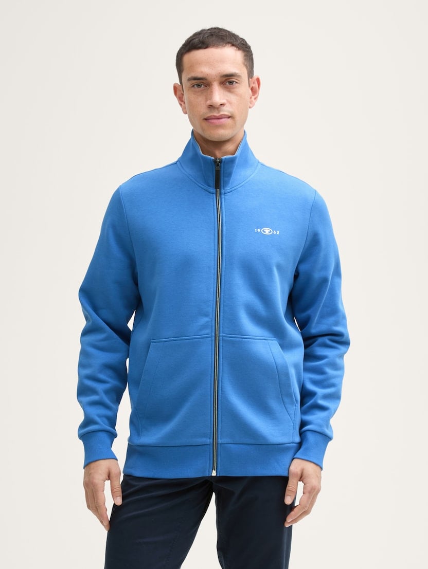 Sportska majica na zip s visokim ovratnikom - Plava-1045645-11356-14