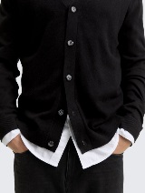 Kardigan od pamuka i kašmira - Crna_2402441