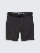 Pantaloni scurţi chino cu curea - Negru_4132834