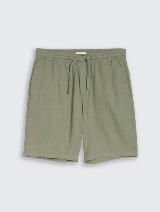 Kratke pantalone od mešavine lana - Zelena_8063162