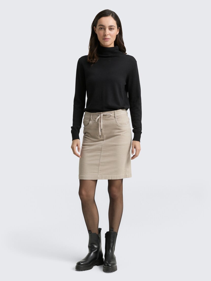 Suknja od samta - Bež_3803283