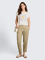Tricou mix materiale - Alb_4194978