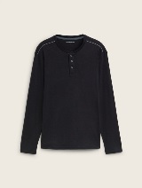 Majica s Henley izrezom - Crna_6472484