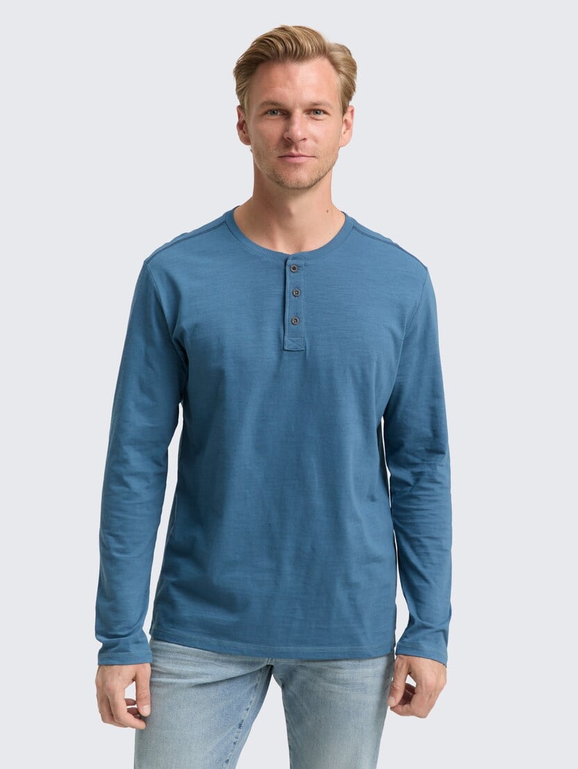 Majica s Henley izrezom - Plava
