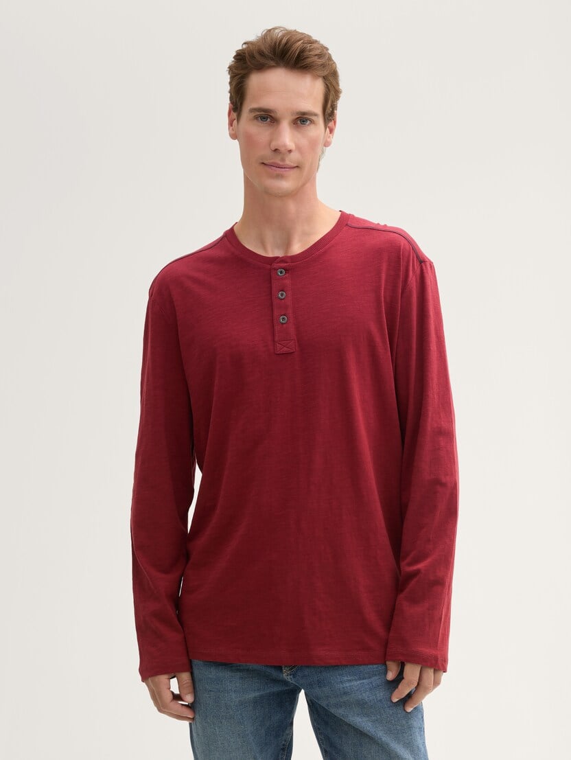 Majica s Henley izrezom - Rdeča_272597