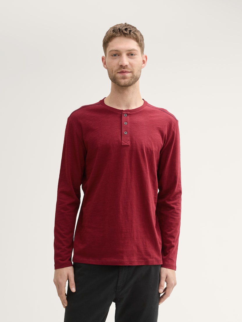 Majica s Henley izrezom - Crvena