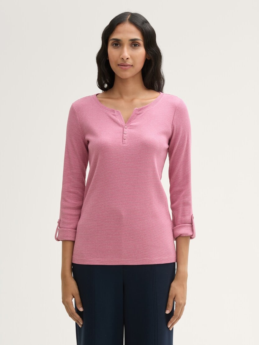 Majica s Henley izrezom - Uzorak/višebojna_2363447