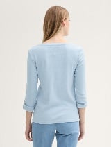 Majica s Henley izrezom - Vzorec/večbarvna_5611582