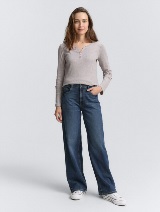 Majica s Henley izrezom - Uzorak/višebojna_9152294