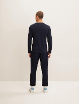 Majica s Henley izrezom - Plava_6662891