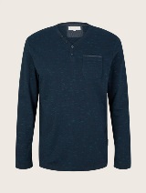 Majica s Henley izrezom - Plava_6662891