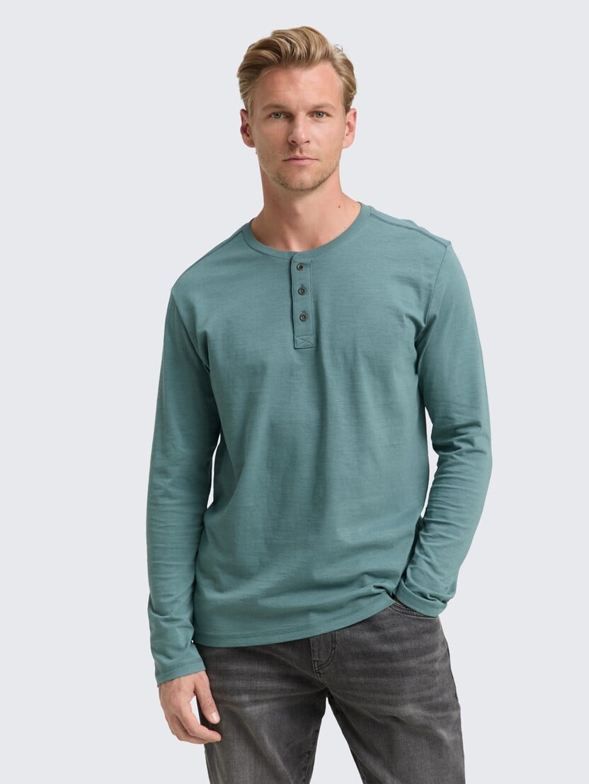  Majica s Henley izrezom - Zelena-1034356-30105-14