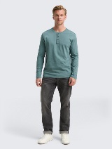 Majica s Henley izrezom - Zelena_5634871
