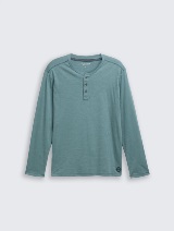 Majica s Henley izrezom - Zelena_5634871