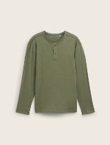 Majica sa Henley izrezom - Zelena_7351831