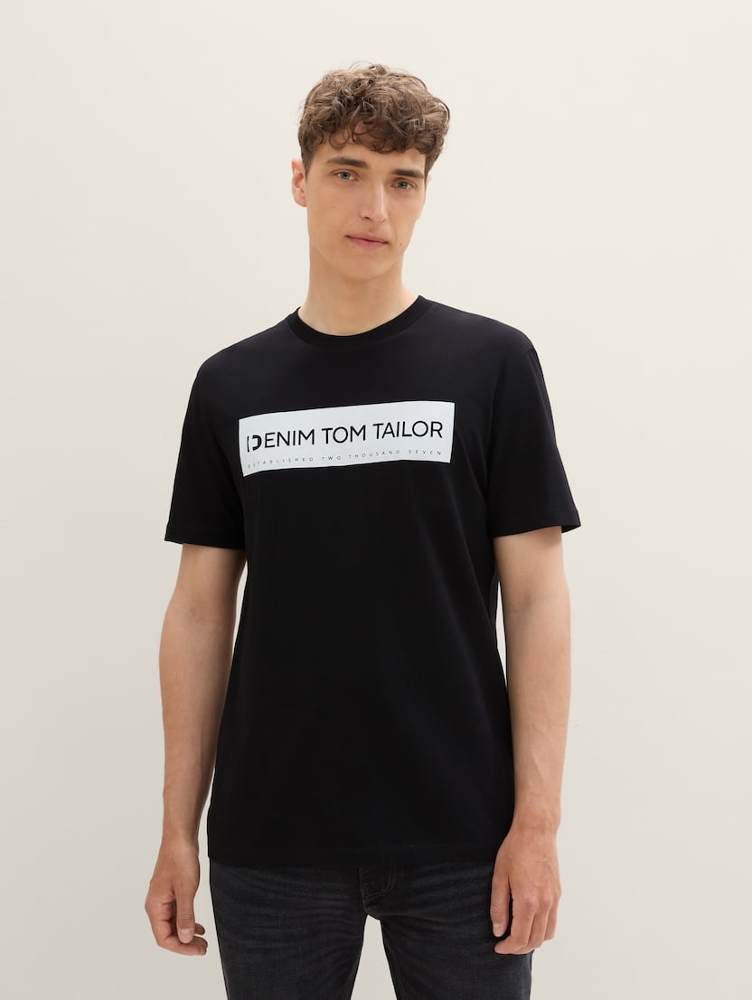 Tricou cu imprimeu - Negru_9316839