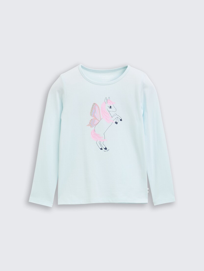 Majica s potiskom - Modra_2396711