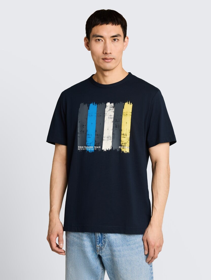 Tricou cu imprimeu - Albastru_260474