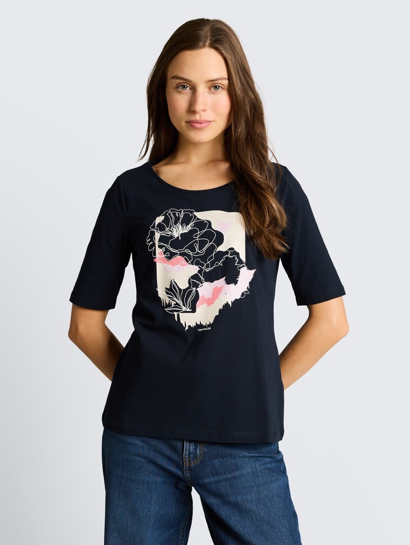 Tricou cu imprimeu - Albastru-1050457-10668-16