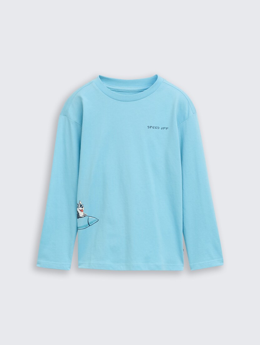 Tricou cu imprimeu - Albastru_8762049