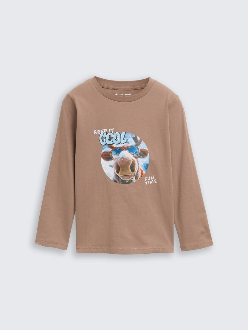 Majica s printom - Smeđa_5616236