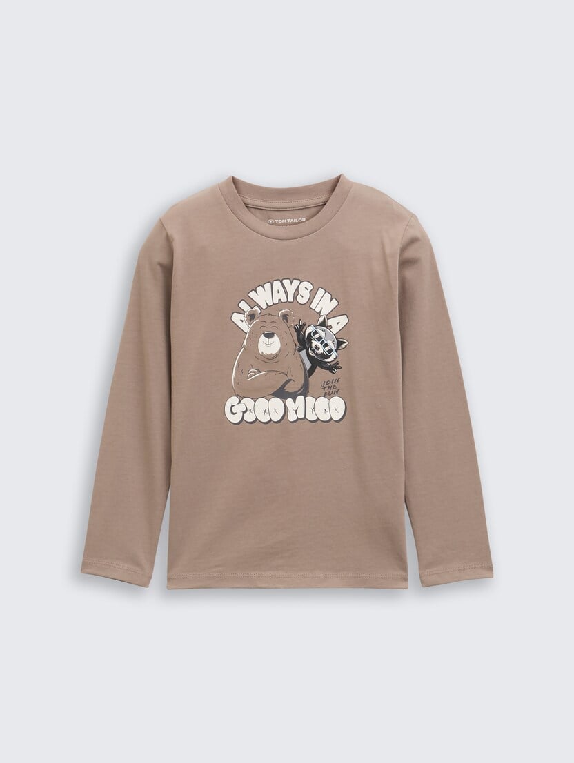 Majica s printom - Smeđa_8942936